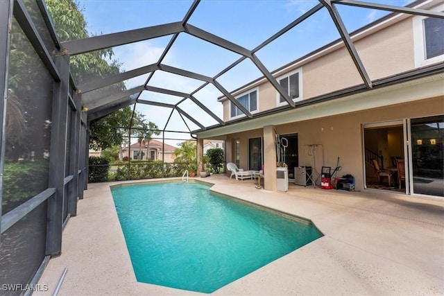 pool with a patio