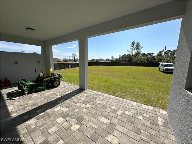 view of patio with a fenced backyard