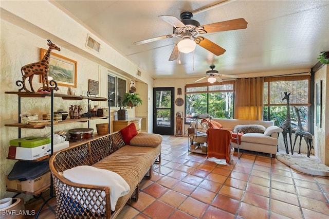 sunroom / solarium with visible vents