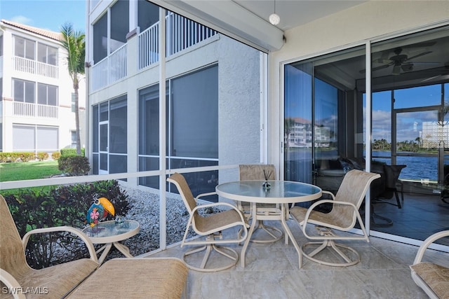 balcony featuring outdoor dining area