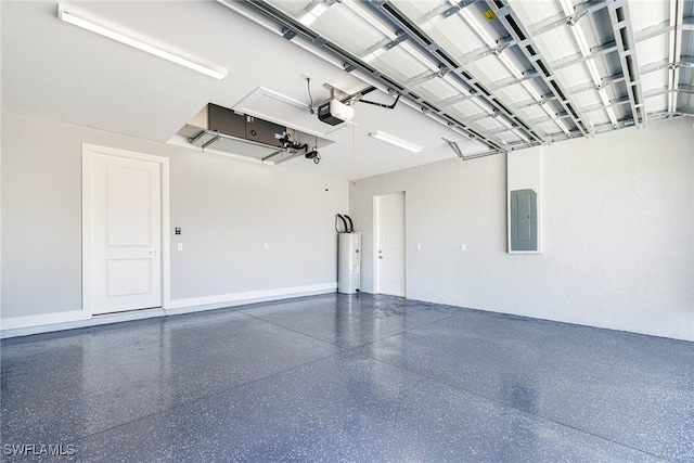 1316 SW 23rd St, Cape Coral, FL 33991 - garage with electric water heater, a garage door opener, and electric panel