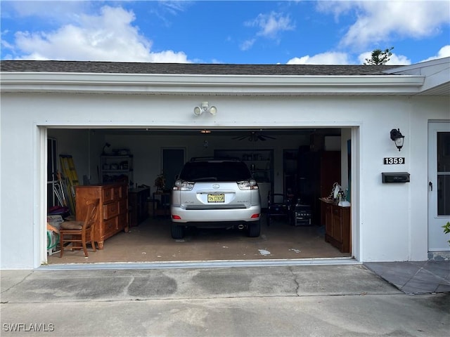 view of garage