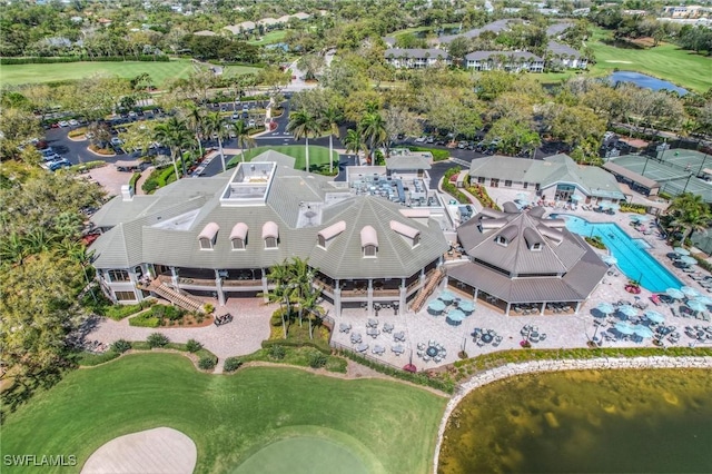 bird's eye view featuring view of golf course