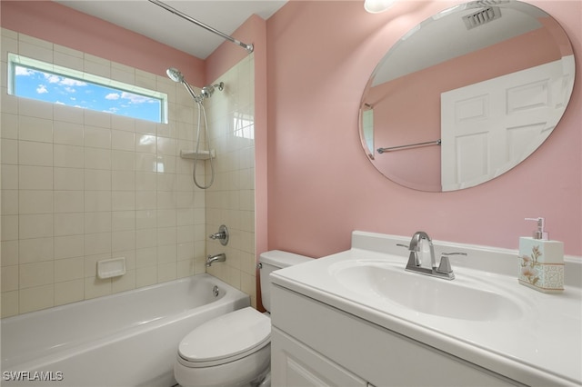 9325 La Bianco St, Estero, FL 33967 - bathroom with toilet, visible vents, shower / washtub combination, and vanity