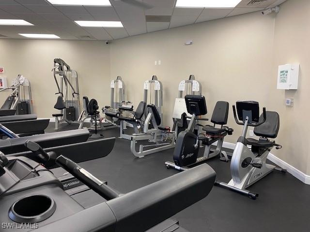 9325 La Bianco St, Estero, FL 33967 - gym with a drop ceiling and baseboards