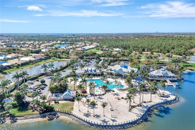 14821 Windward Ln, Naples, FL 34114 - drone / aerial view featuring a water view