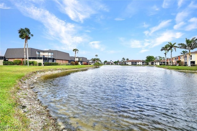 property view of water with a residential view