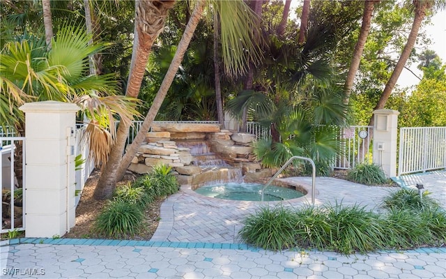 view of yard featuring a gate and fence