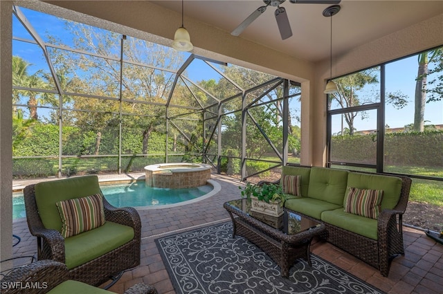 view of sunroom