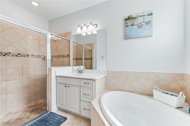 8732 Banyan Bay Blvd, Fort Myers, FL 33908 - full bath with a garden tub, a shower stall, and vanity