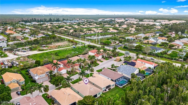 aerial view with a residential view