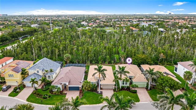 drone / aerial view with a residential view