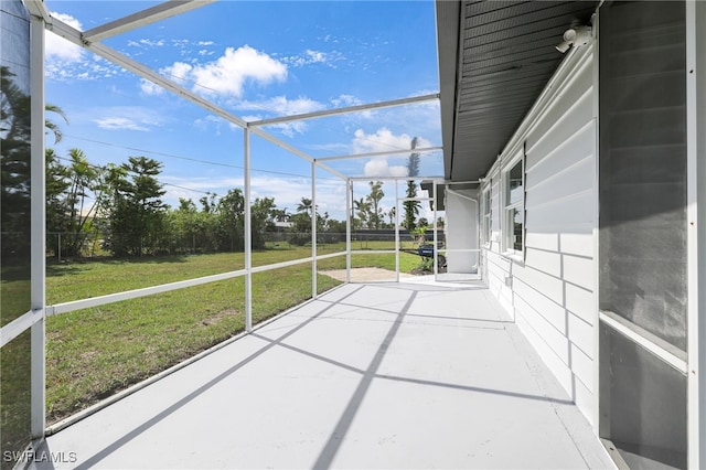 view of unfurnished sunroom