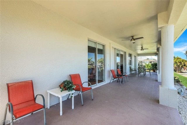 view of patio / terrace with a ceiling fan