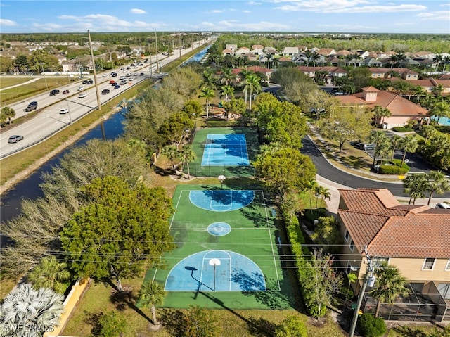 aerial view with a residential view