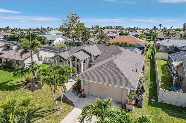 bird's eye view with a residential view