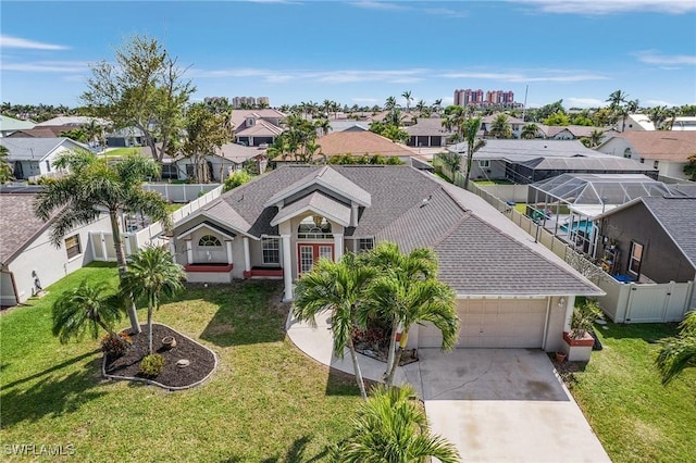 aerial view featuring a residential view