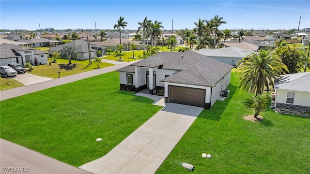 drone / aerial view with a residential view