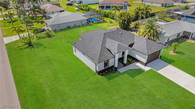 aerial view with a residential view