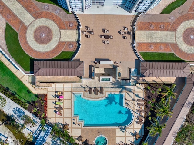 8111 Bay Colony Dr Unit 701, Naples, FL 34108 - bird's eye view of a pool area