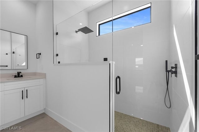 611 NW 25th Ter, Cape Coral, FL 33993 - bathroom featuring a stall shower and vanity