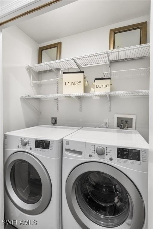 laundry room with laundry area and washer and clothes dryer