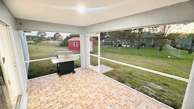 view of sunroom