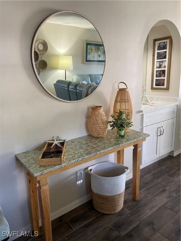 interior details with wood finished floors