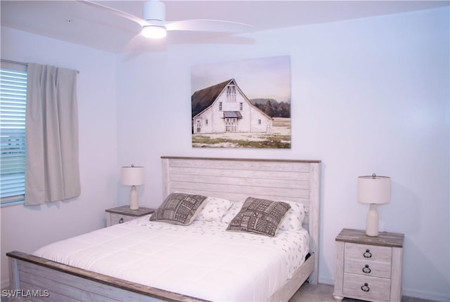 bedroom featuring a ceiling fan