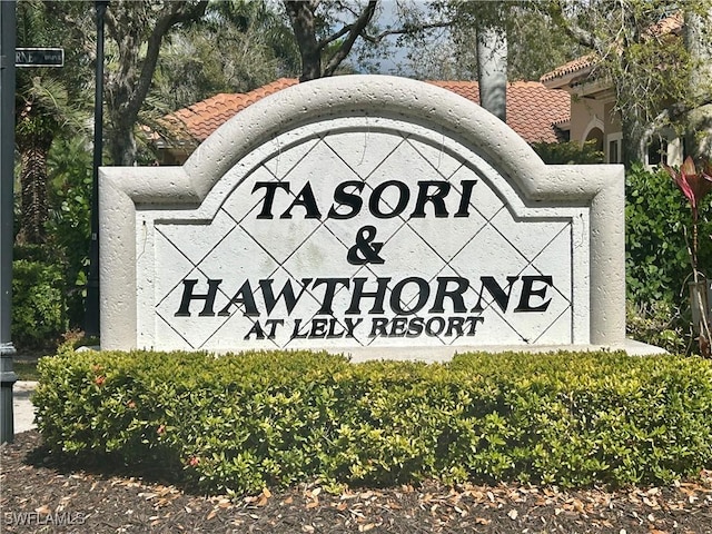 view of community sign