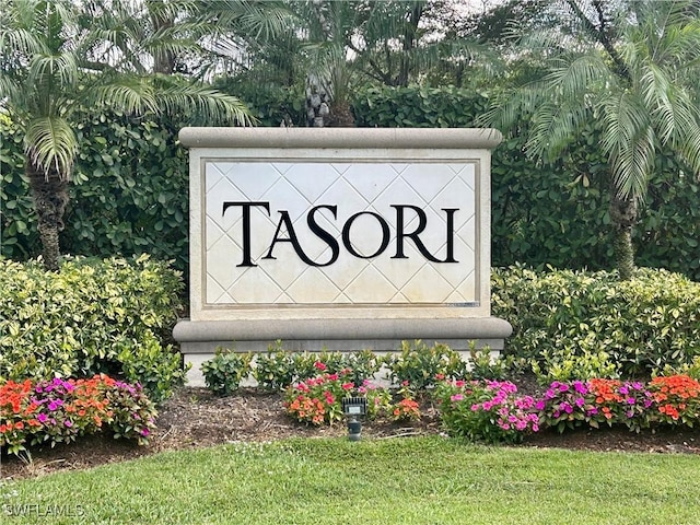 view of community sign