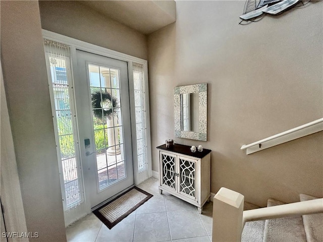 entryway with tile patterned flooring