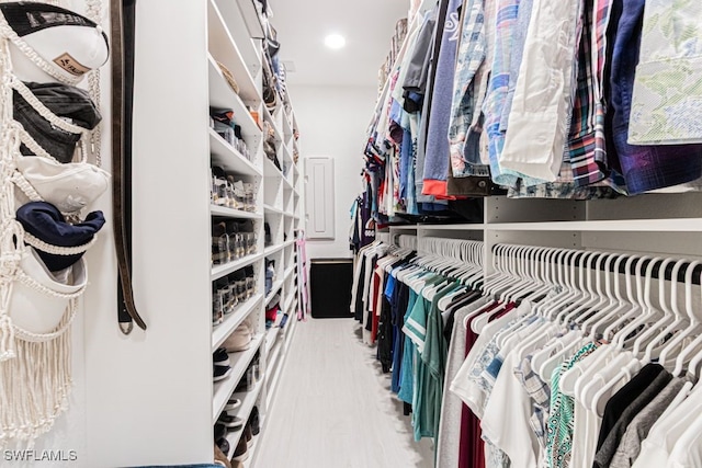 spacious closet featuring wood finished floors