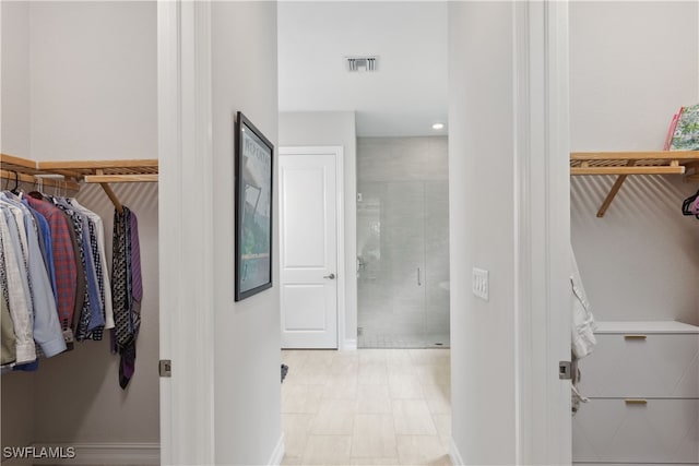 spacious closet with visible vents