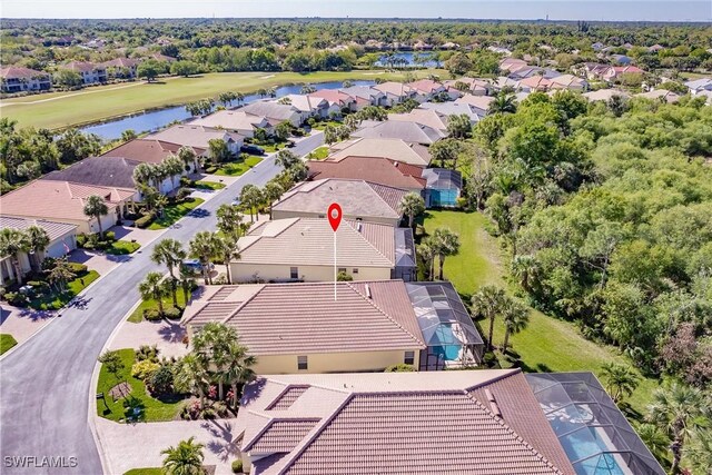 12020 Bramble Cove Dr, Fort Myers, FL 33905 - aerial view with a residential view and a water view