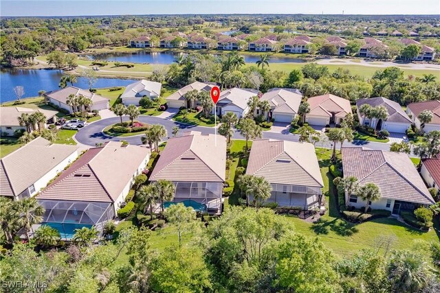 12020 Bramble Cove Dr, Fort Myers, FL 33905 - bird's eye view featuring a residential view and a water view