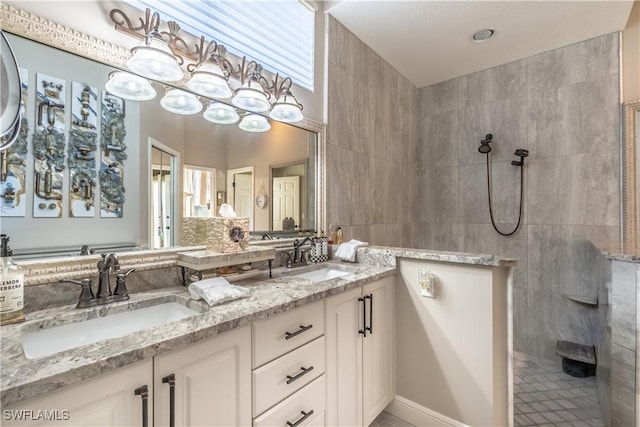 834 Coldstream Ct, Naples, FL 34104 - bathroom with a walk in shower and double vanity