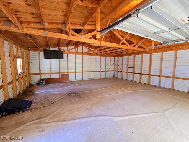 garage featuring metal wall