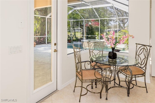 view of sunroom