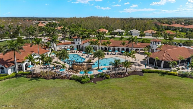 bird's eye view with a residential view