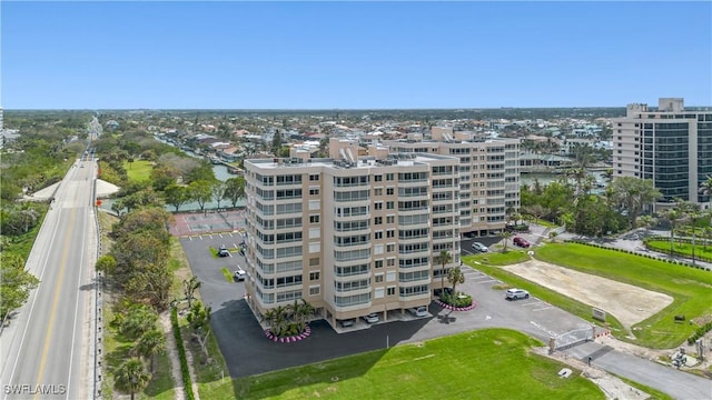 drone / aerial view featuring a city view