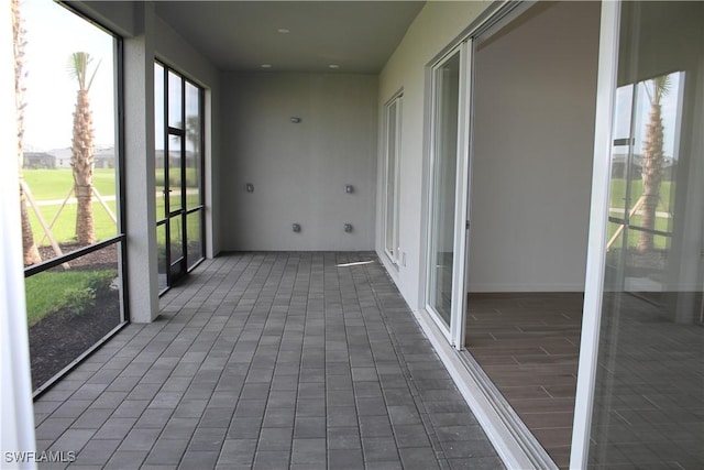 view of unfurnished sunroom