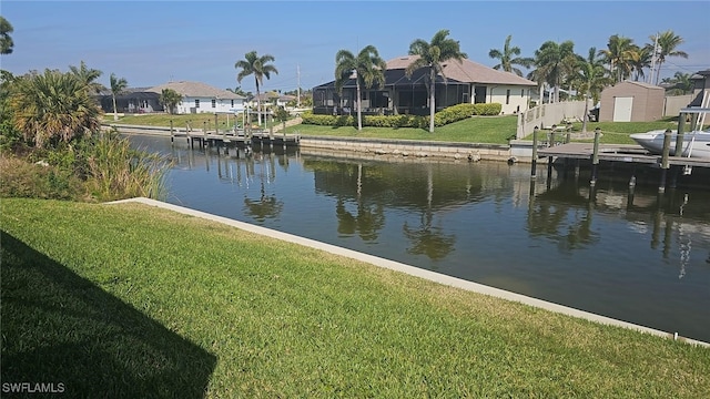 property view of water featuring a residential view