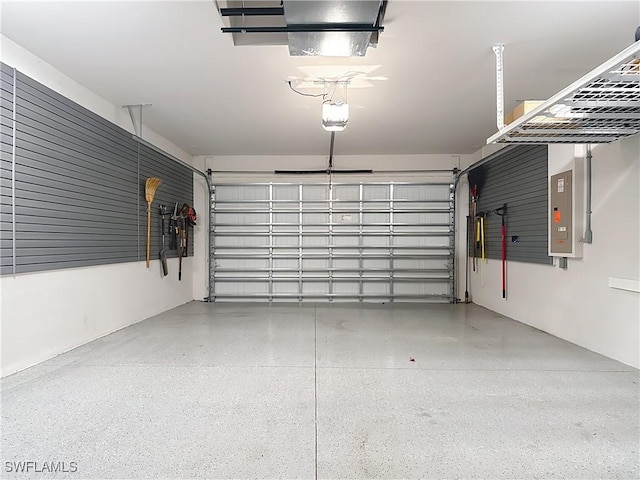 garage featuring electric panel