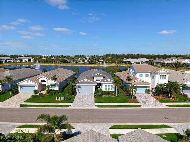 drone / aerial view with a residential view