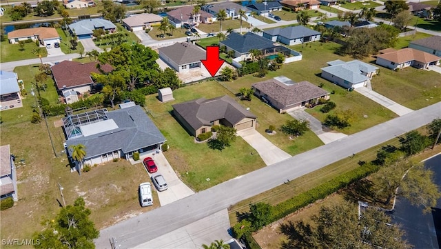 aerial view featuring a residential view