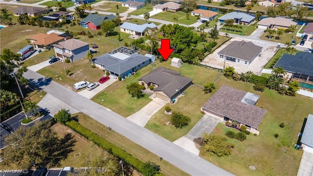 aerial view with a residential view