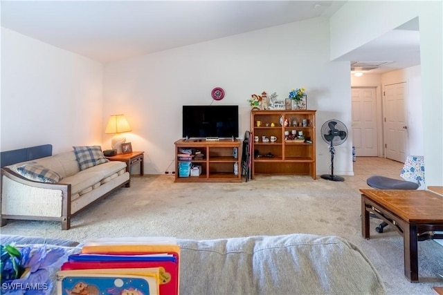 view of carpeted living area