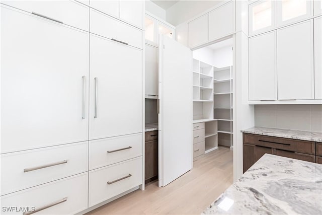 spacious closet featuring light wood-style floors