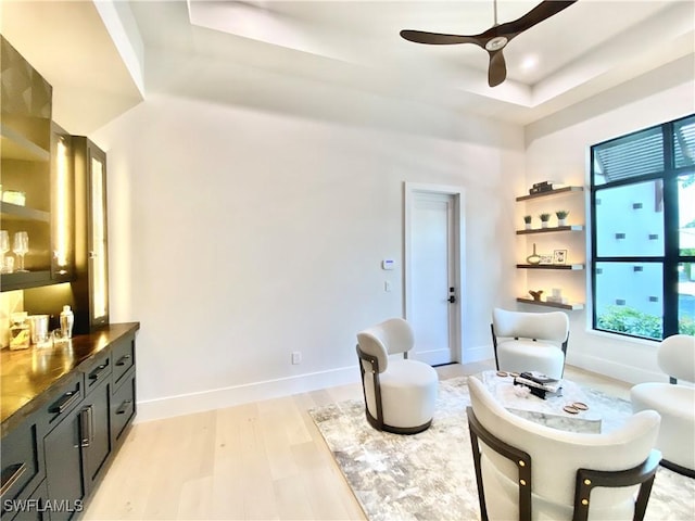 770 Port Side Dr, Naples, FL 34103 - living area featuring ceiling fan and light wood-style flooring